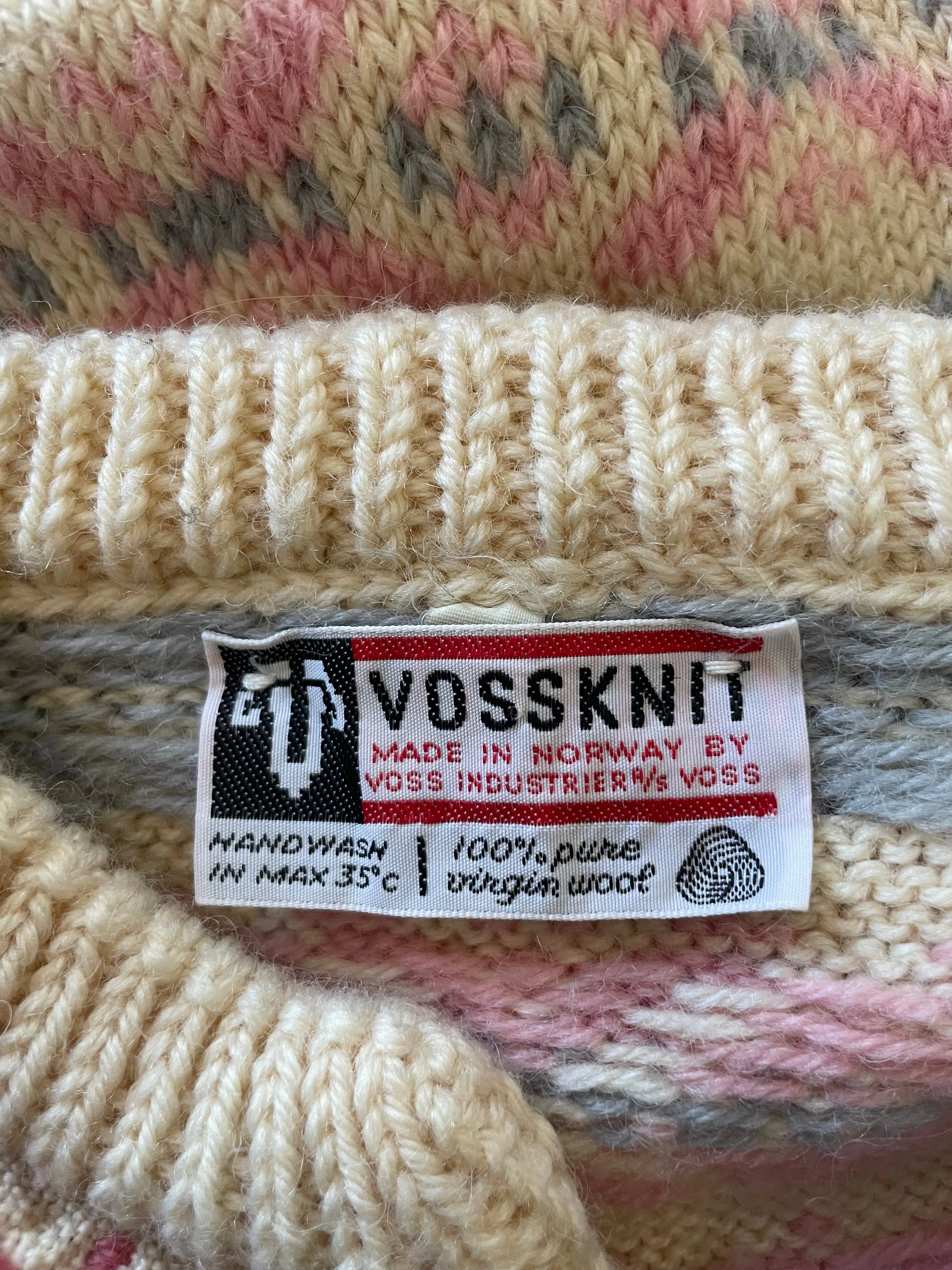 Vintage Vossknit Norwegian Snowflake Cardigan
