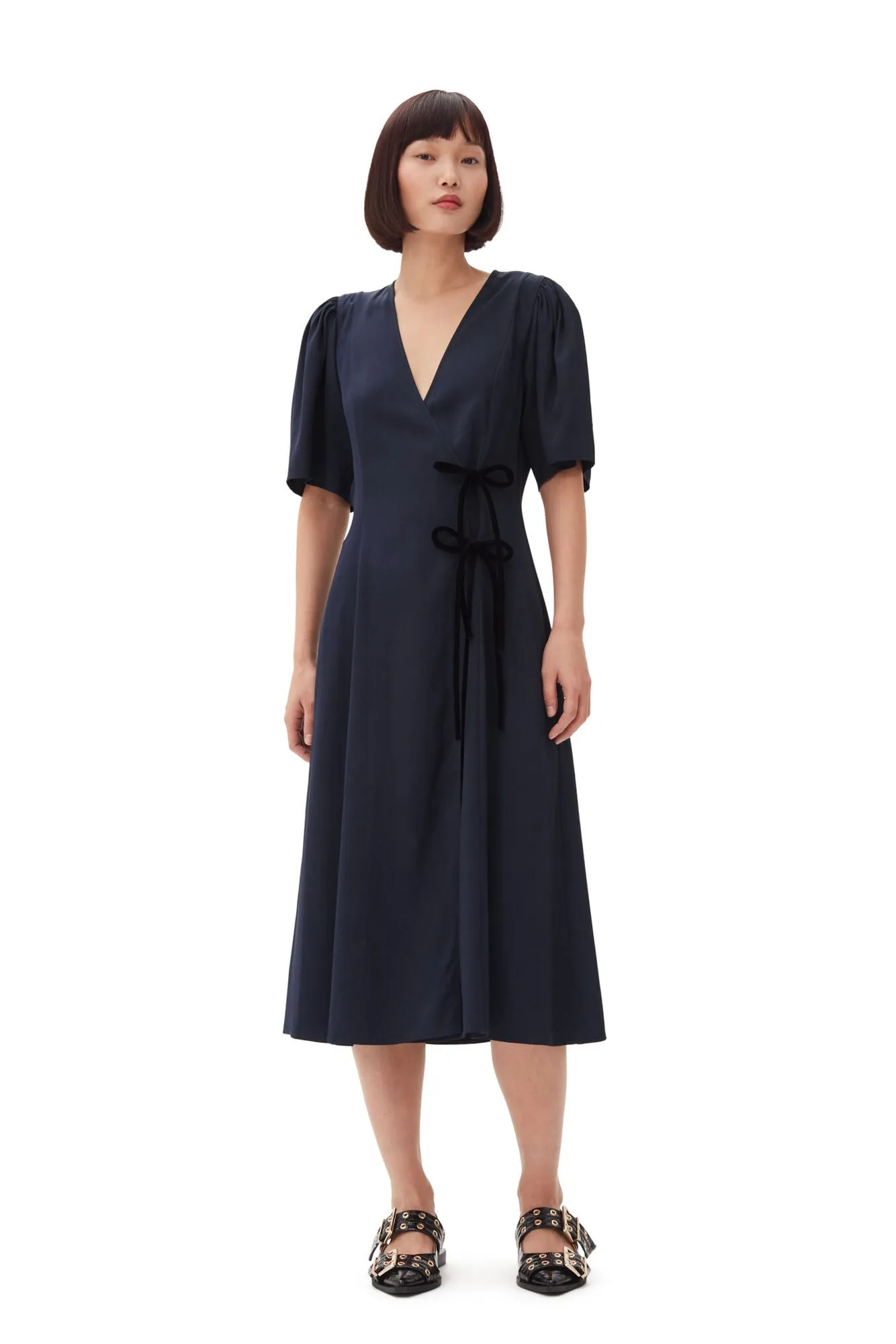 Viscose Twill Wrap Dress
