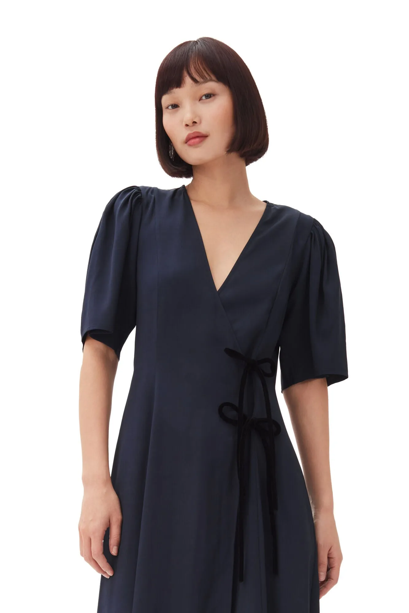 Viscose Twill Wrap Dress