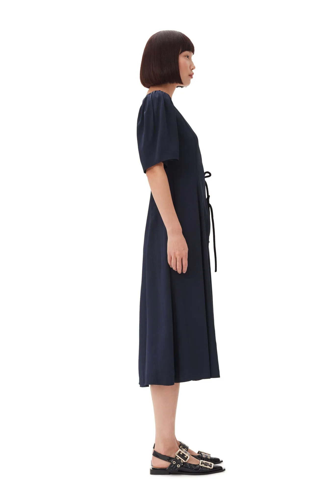 Viscose Twill Wrap Dress