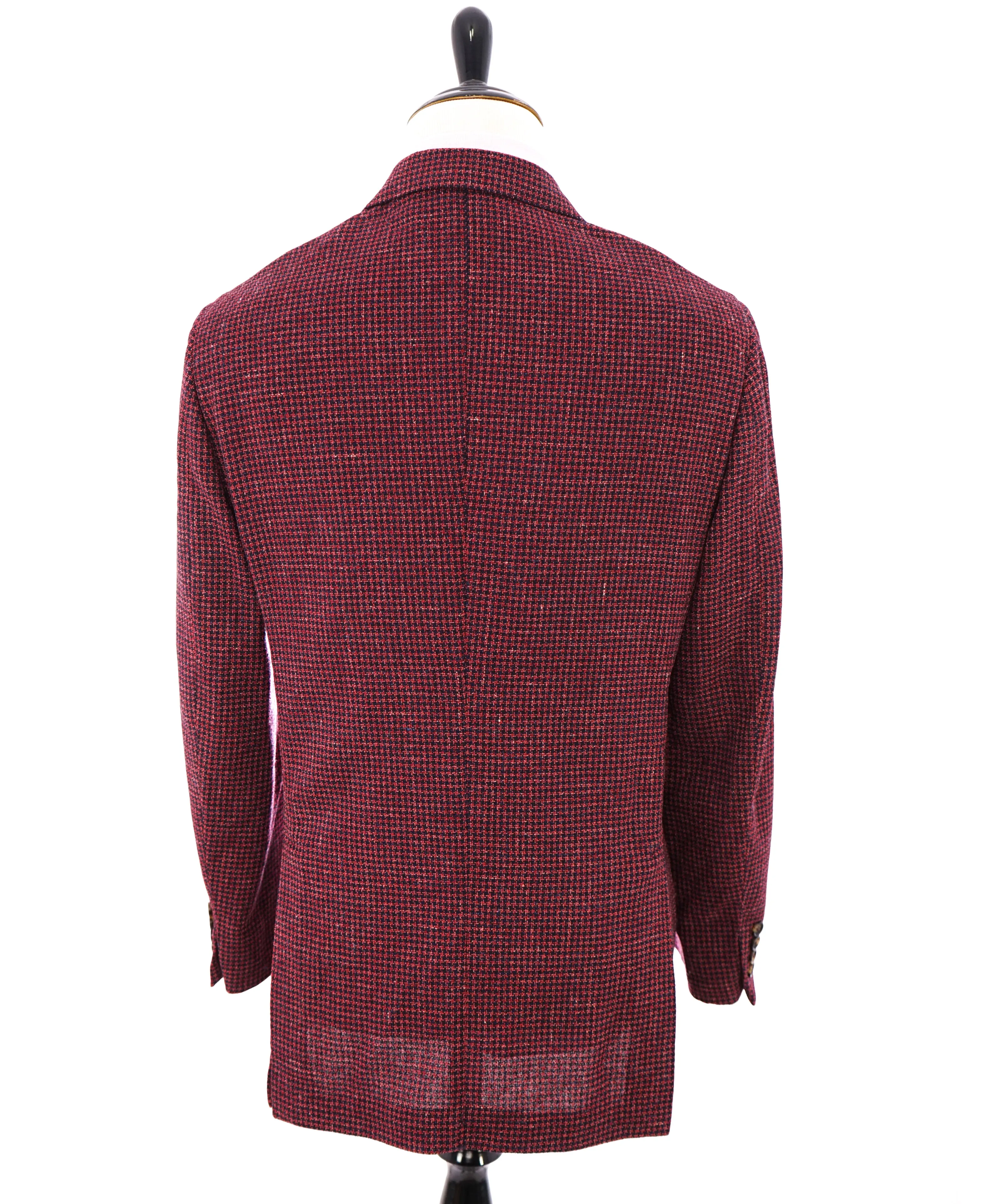 VITALE BARBERIS CANONICO - For SAKS 5TH AVE Red & Navy Houndstooth Blazer - 44L