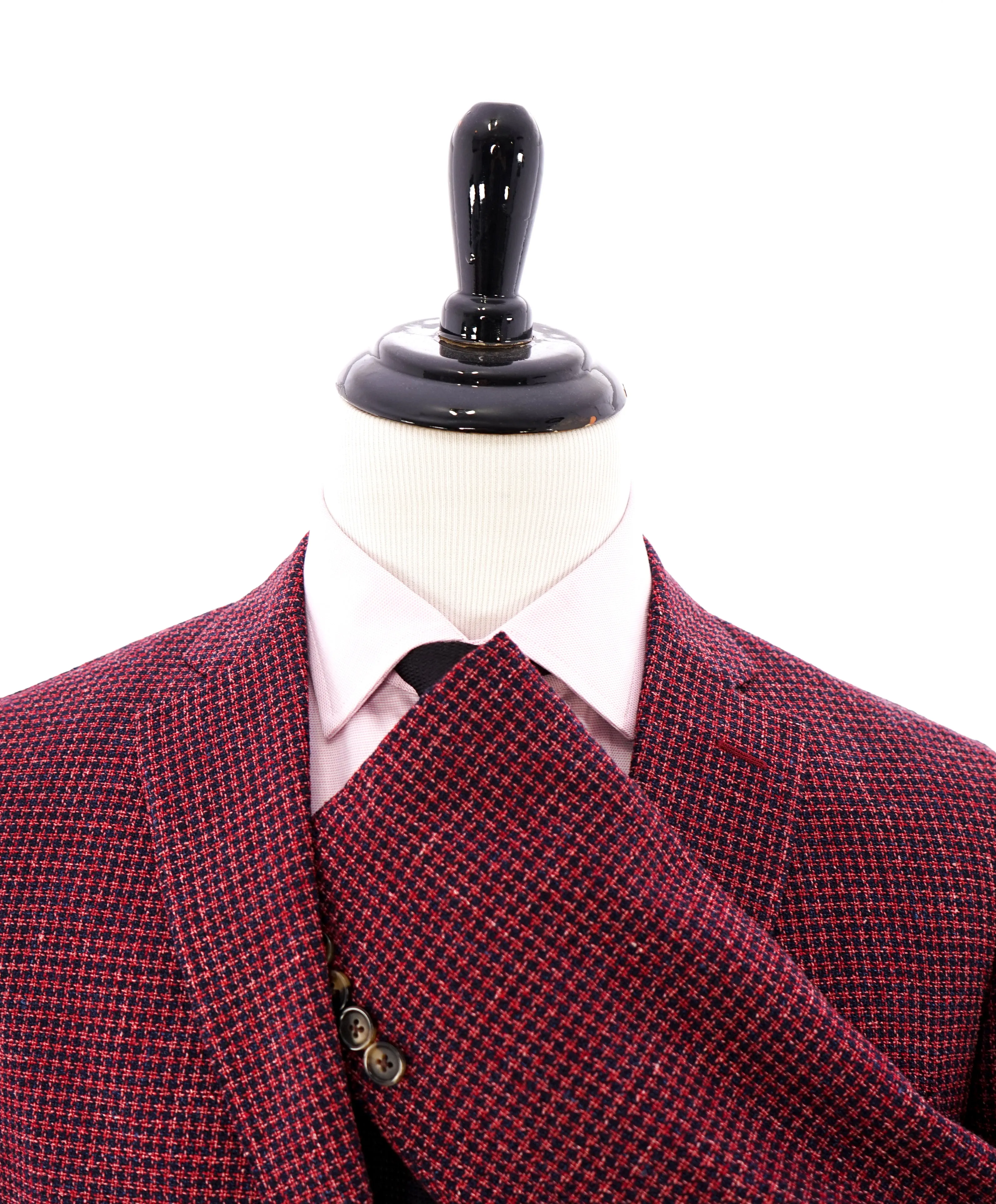 VITALE BARBERIS CANONICO - For SAKS 5TH AVE Red & Navy Houndstooth Blazer - 44L
