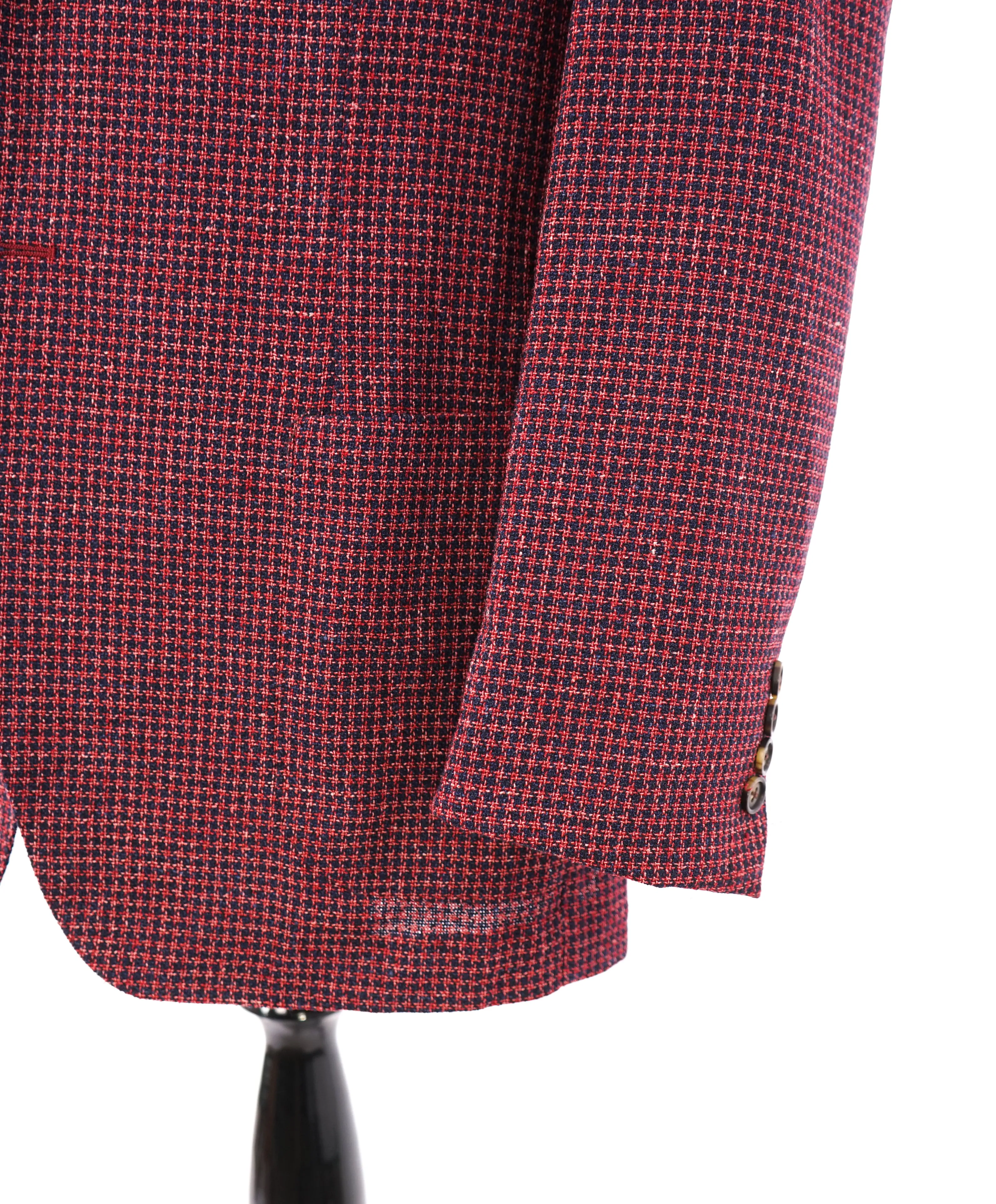 VITALE BARBERIS CANONICO - For SAKS 5TH AVE Red & Navy Houndstooth Blazer - 44L