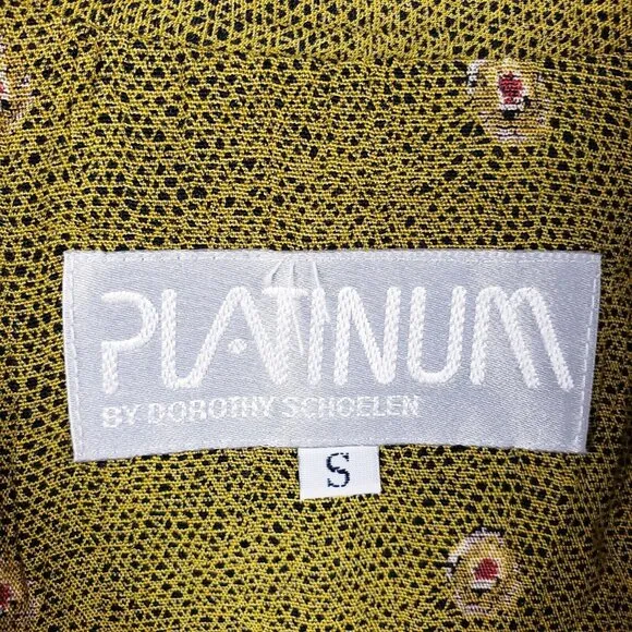 VTG 80s Platinum Dorothy Schoelen Lace Up Cardigan Sweater Art To Wear Floral SM