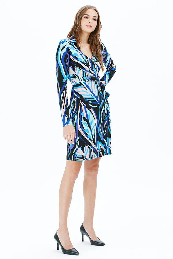 WAVE L/S DRESS | BLUE