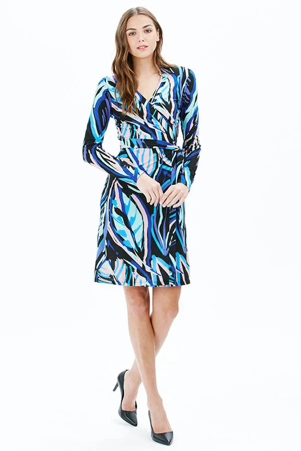 WAVE L/S DRESS | BLUE