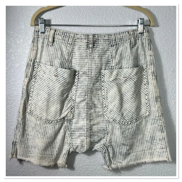 We the Free Easy Rider Haram Acid Wash Stripe 100% Cotton Shorts Sz XS