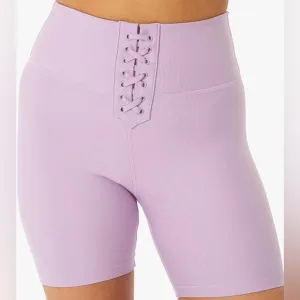 WEWOREWHAT | ORCHID LACE UP BIKER SHORTS