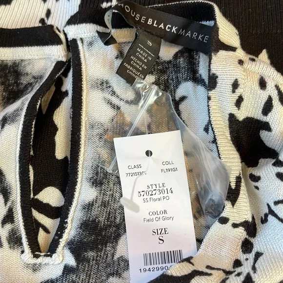 WHBM FLORAL SHORT SLEEVE SWEATER