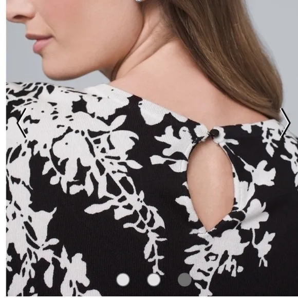 WHBM FLORAL SHORT SLEEVE SWEATER