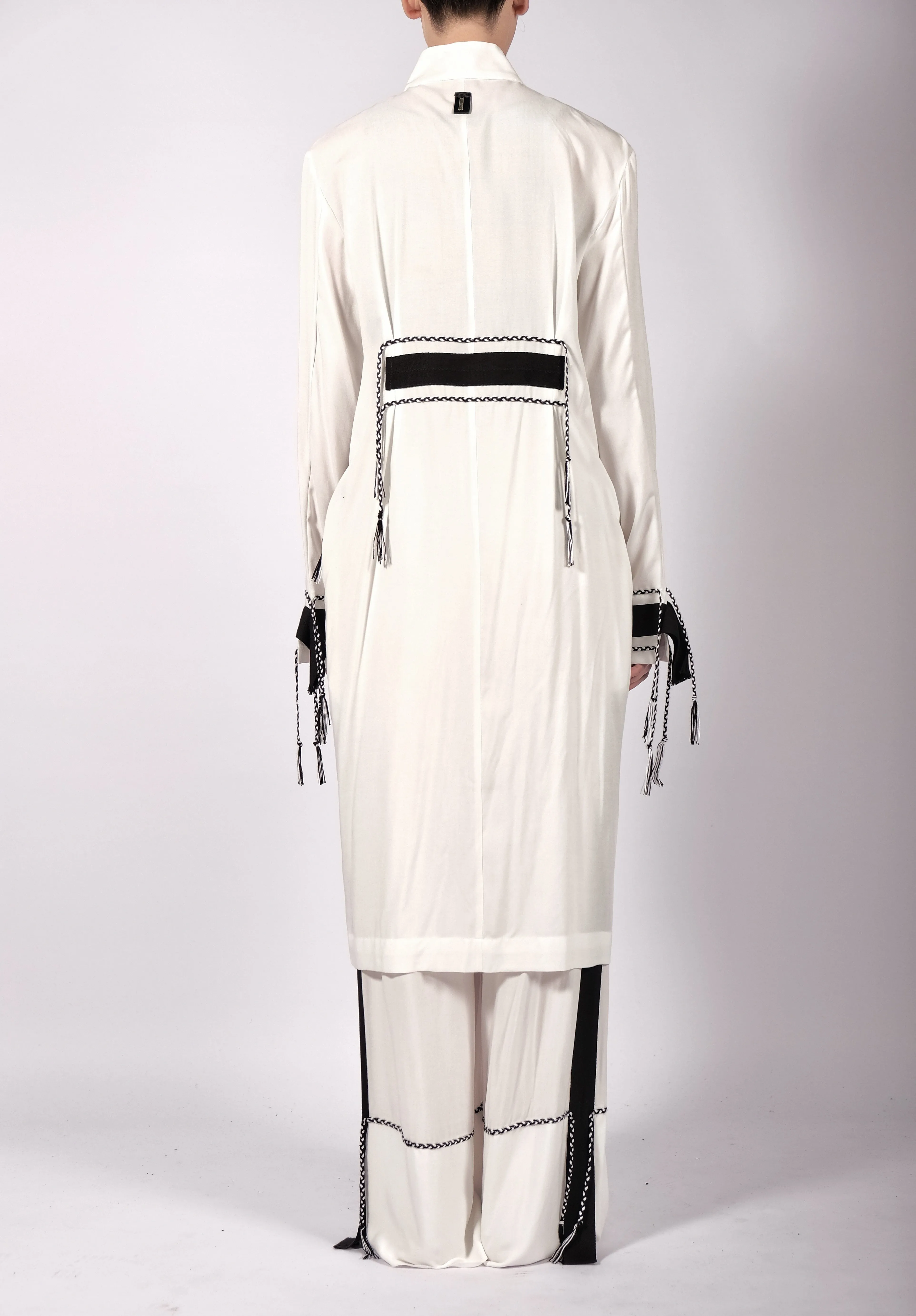 White Midi Washed Cotton Robe