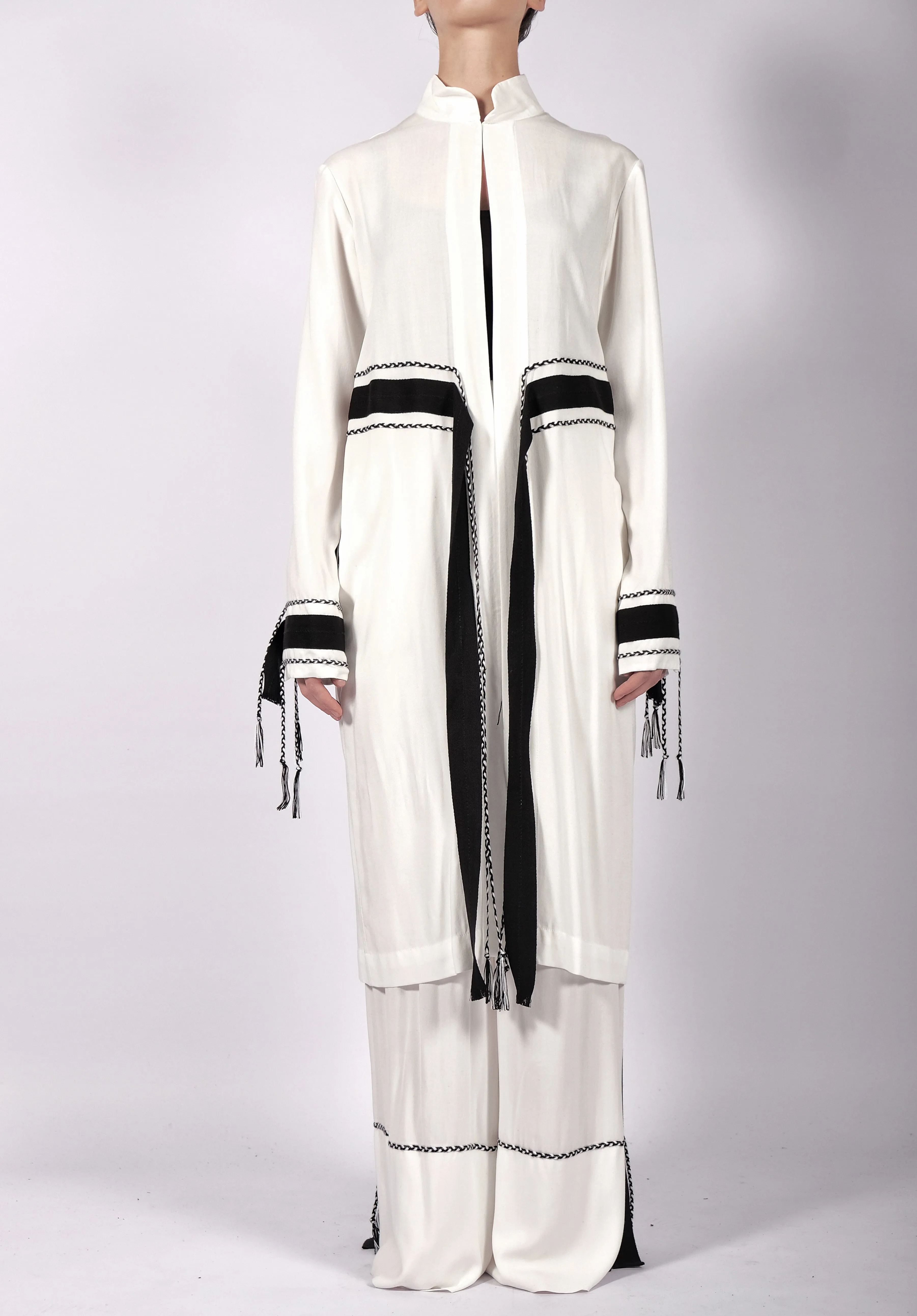 White Midi Washed Cotton Robe