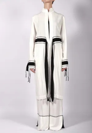 White Midi Washed Cotton Robe