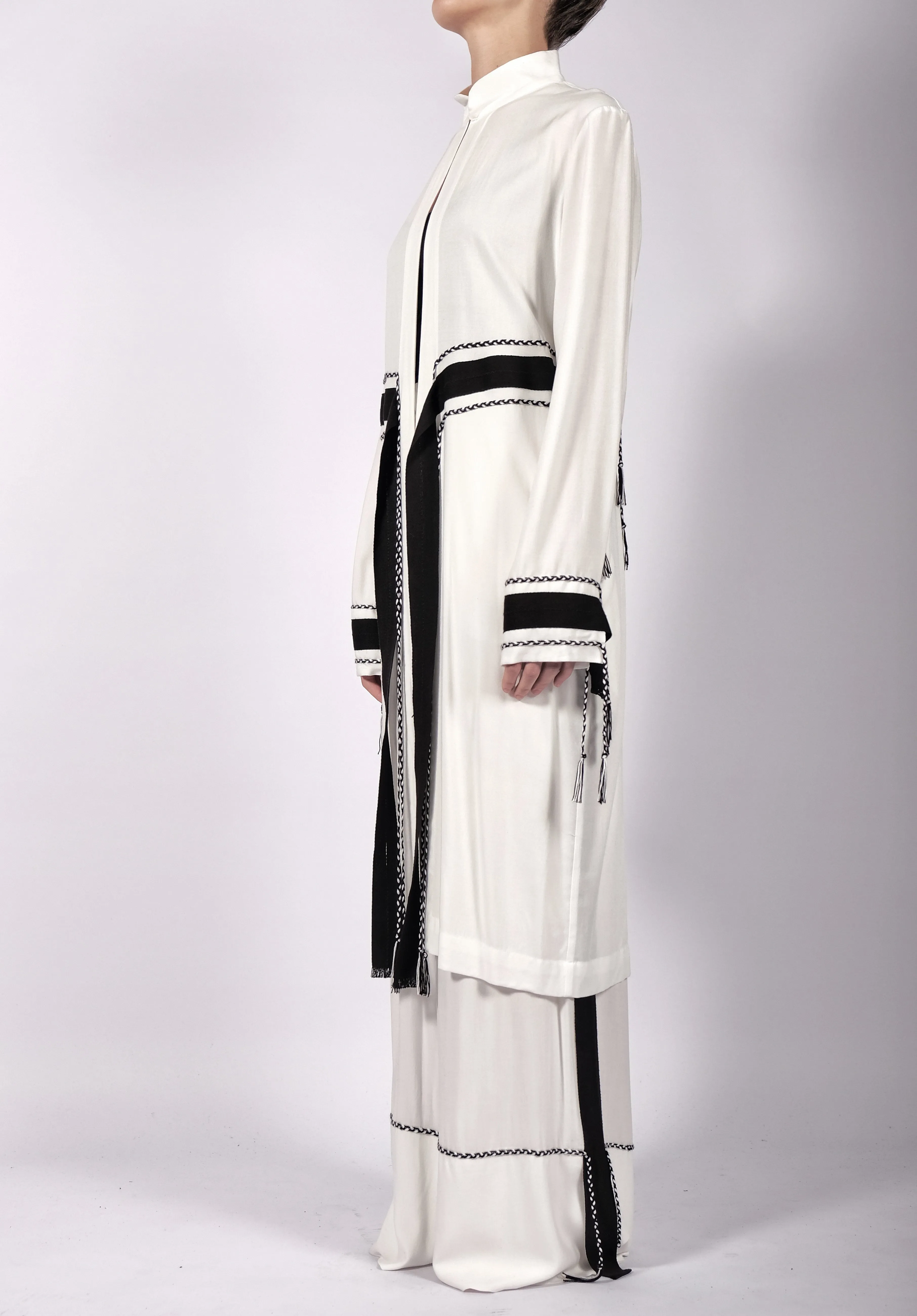 White Midi Washed Cotton Robe
