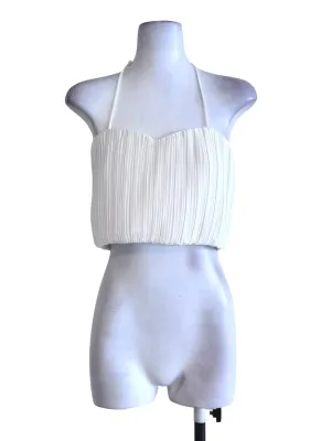 White Pleated Tube Top