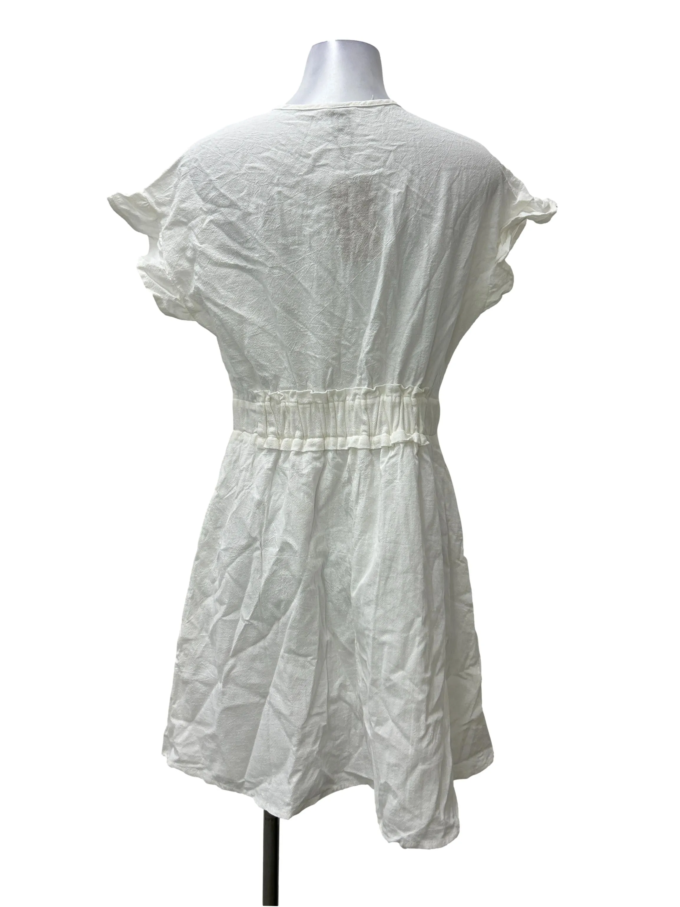 White Ruffles Wrap Dress