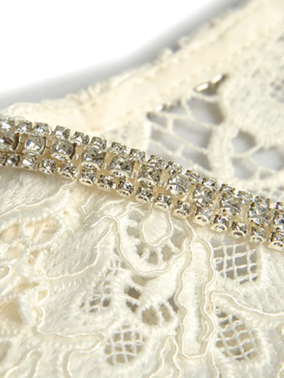 White Sweet Bow Bling Lace 1950s Vintage Wedding Dress