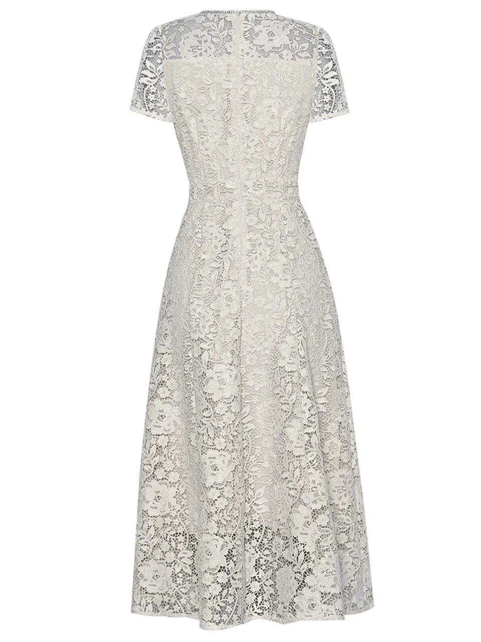 White Sweet Bow Bling Lace 1950s Vintage Wedding Dress