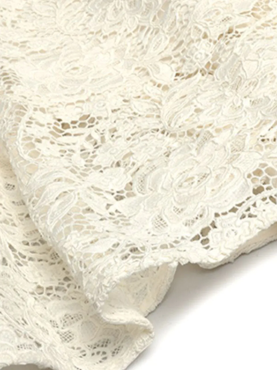 White Sweet Bow Bling Lace 1950s Vintage Wedding Dress