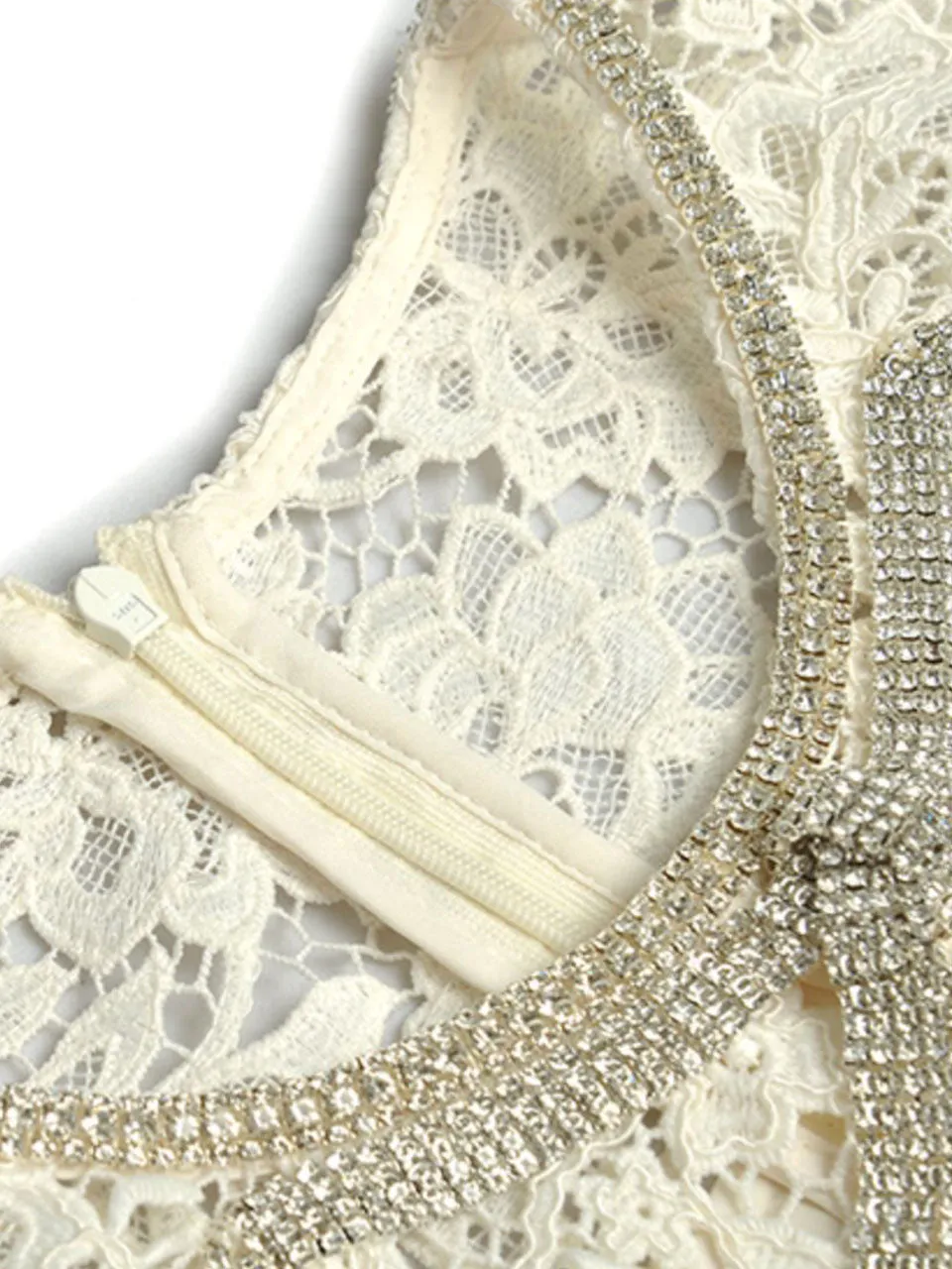 White Sweet Bow Bling Lace 1950s Vintage Wedding Dress