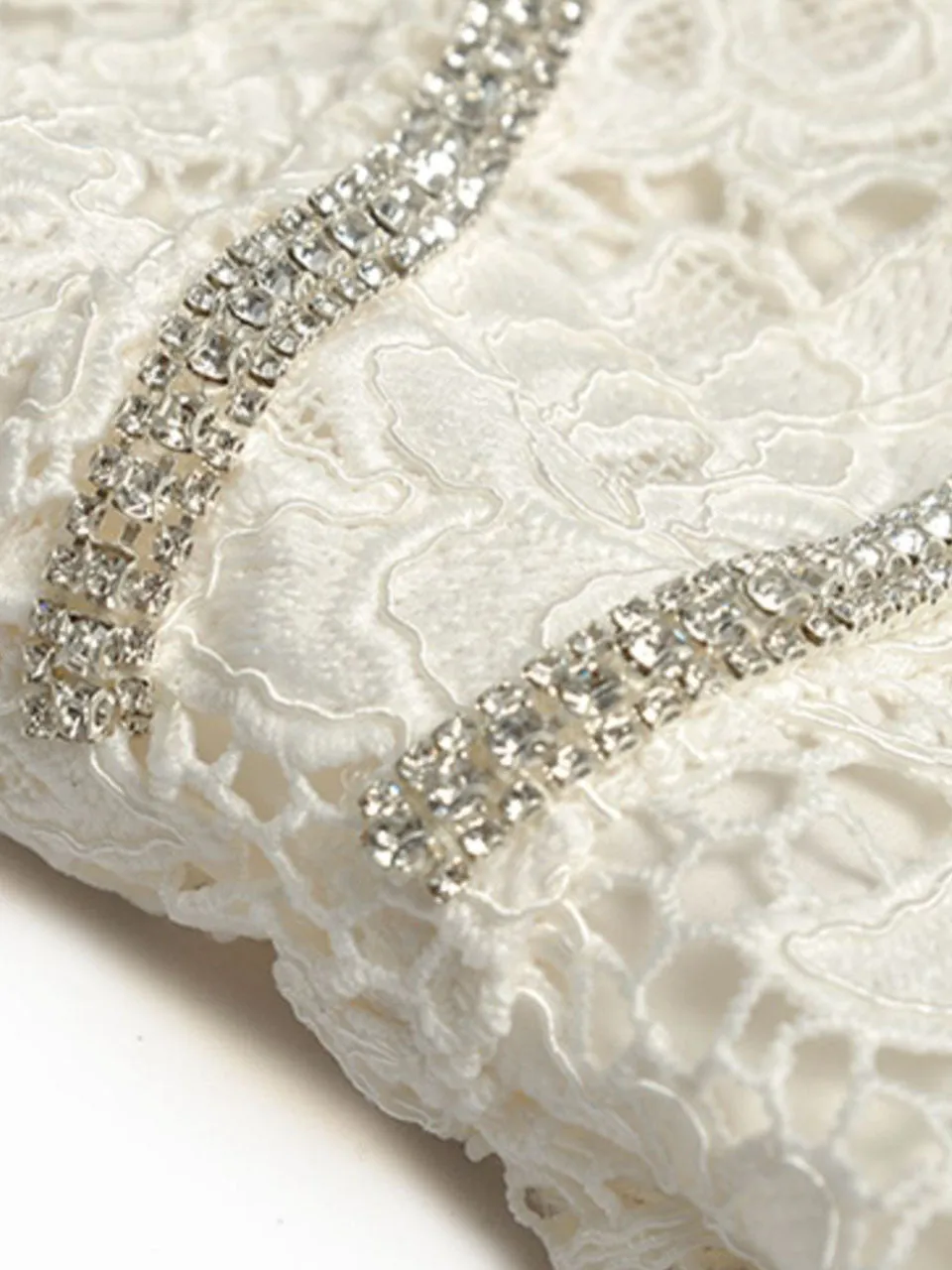 White Sweet Bow Bling Lace 1950s Vintage Wedding Dress