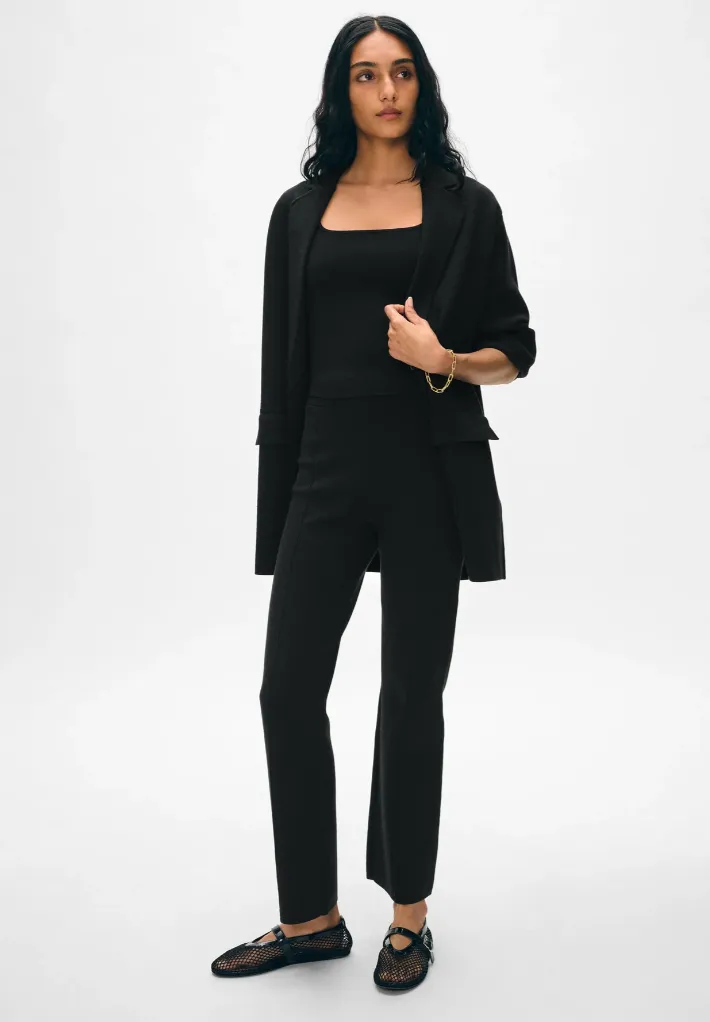 White   Warren - Superfine Organic Cotton Knit Blazer - Black