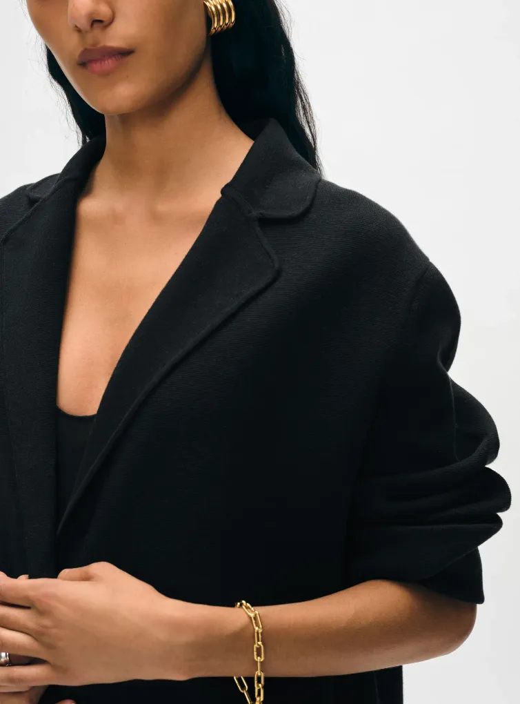 White   Warren - Superfine Organic Cotton Knit Blazer - Black