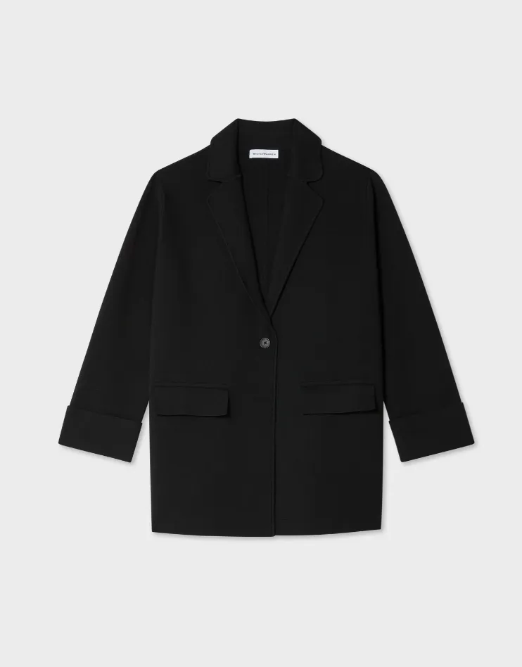 White   Warren - Superfine Organic Cotton Knit Blazer - Black