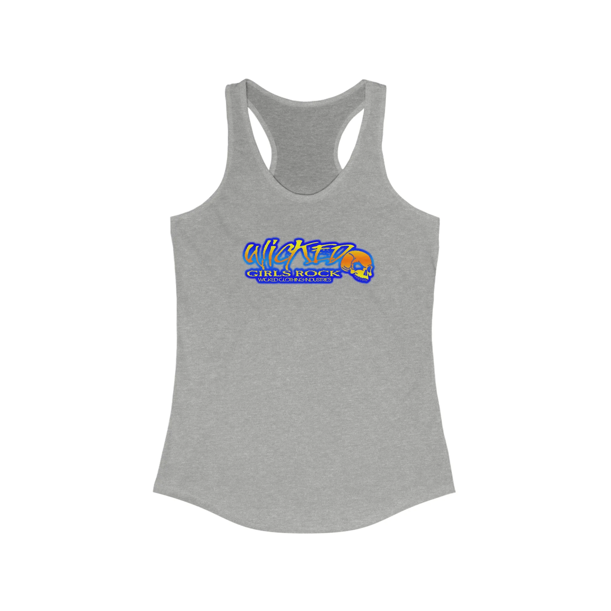 Wicked Girls Rock/ Sunset Colors/ Blue/Yellow/Orange/Women's Racerback Tank