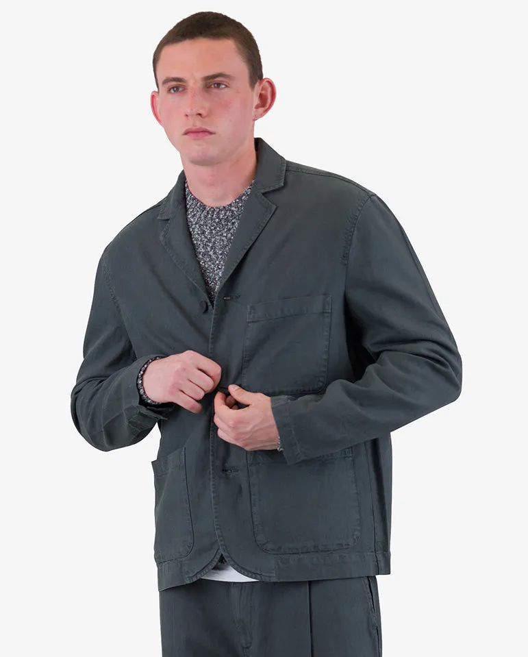 Wide fit Blazer Charcoal Hemp Canvas