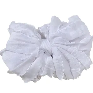 Wide Headband Bow - White