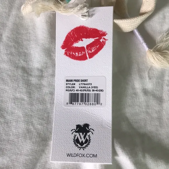 Wildfox Miami Pride Shorts Rainbow Kiss in Vanilla