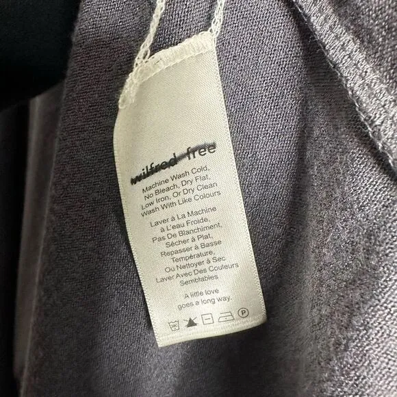 Wilfred Free Aritzia Zlata Cardigan Charcoal Gray Open Front Pockets size Large
