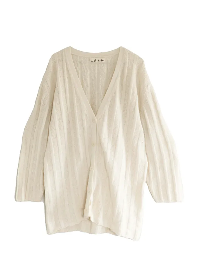 Wol Hide Wide Rib Cardigan