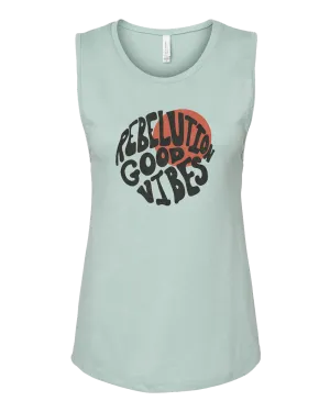Women's Good Vibes Tank (Dusty Blue)