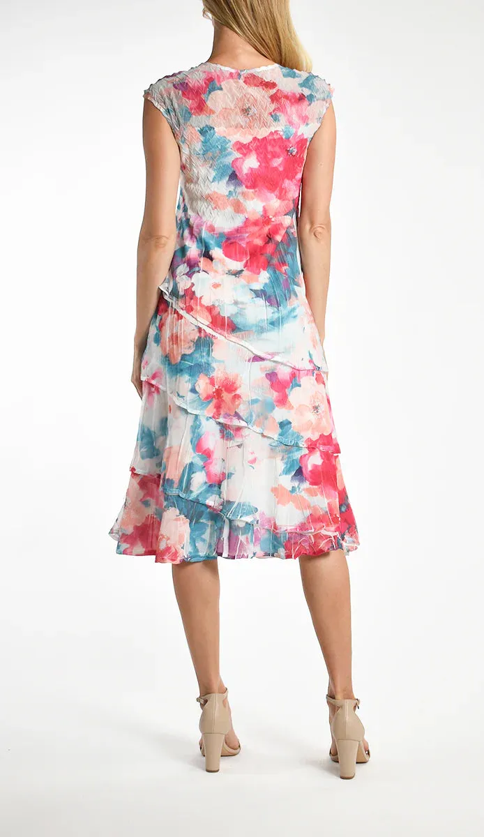 Women's Komarov | Vivid Petals Flowing Midi Dress | Bright Pastels