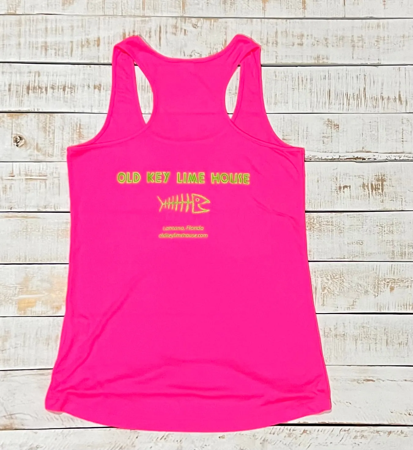 Women's "It's Keylime Time" Racerback Tank, Hot Pink
