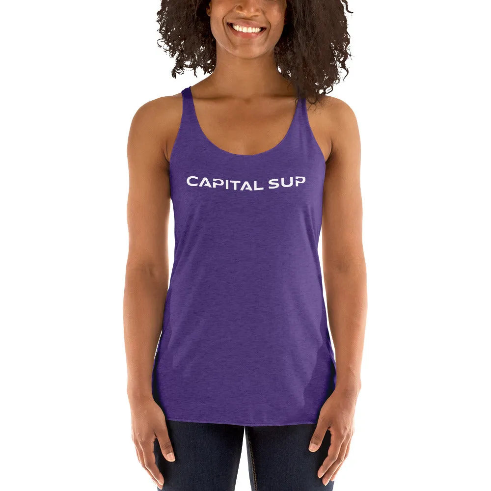 Women's Racerback Tank (white lettering)