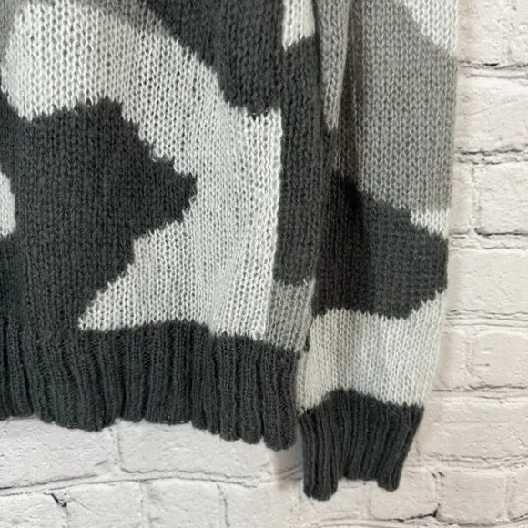 Wooden Ships Camo Crewneck Sweater Light Loose Knit Wool Mohair Womens M/L
