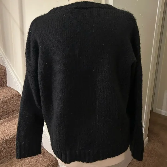 Wooden Ships Skull Leopard Print Crew Lightweight Sweater (H)