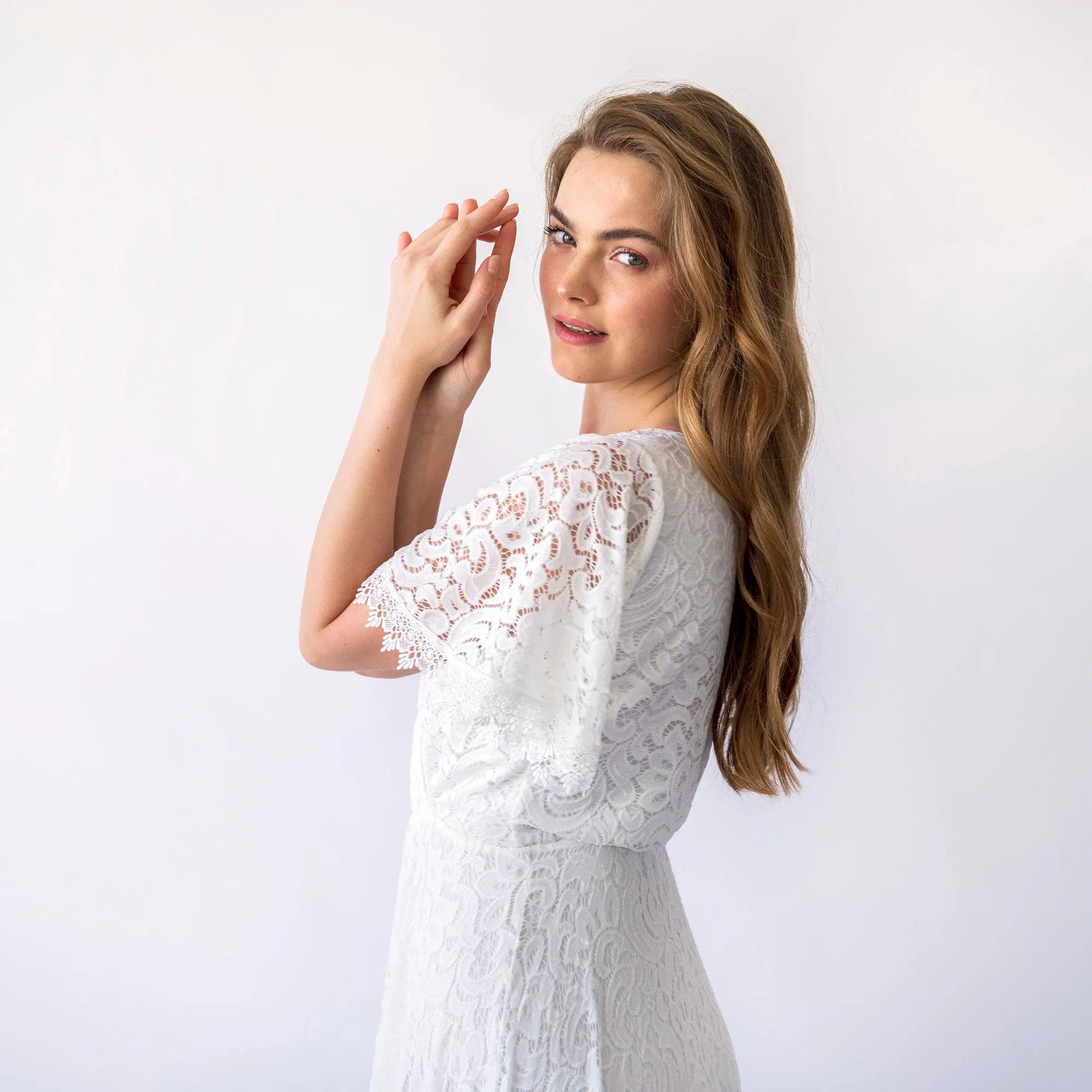 Wrap Neckline Wedding Dress #1461
