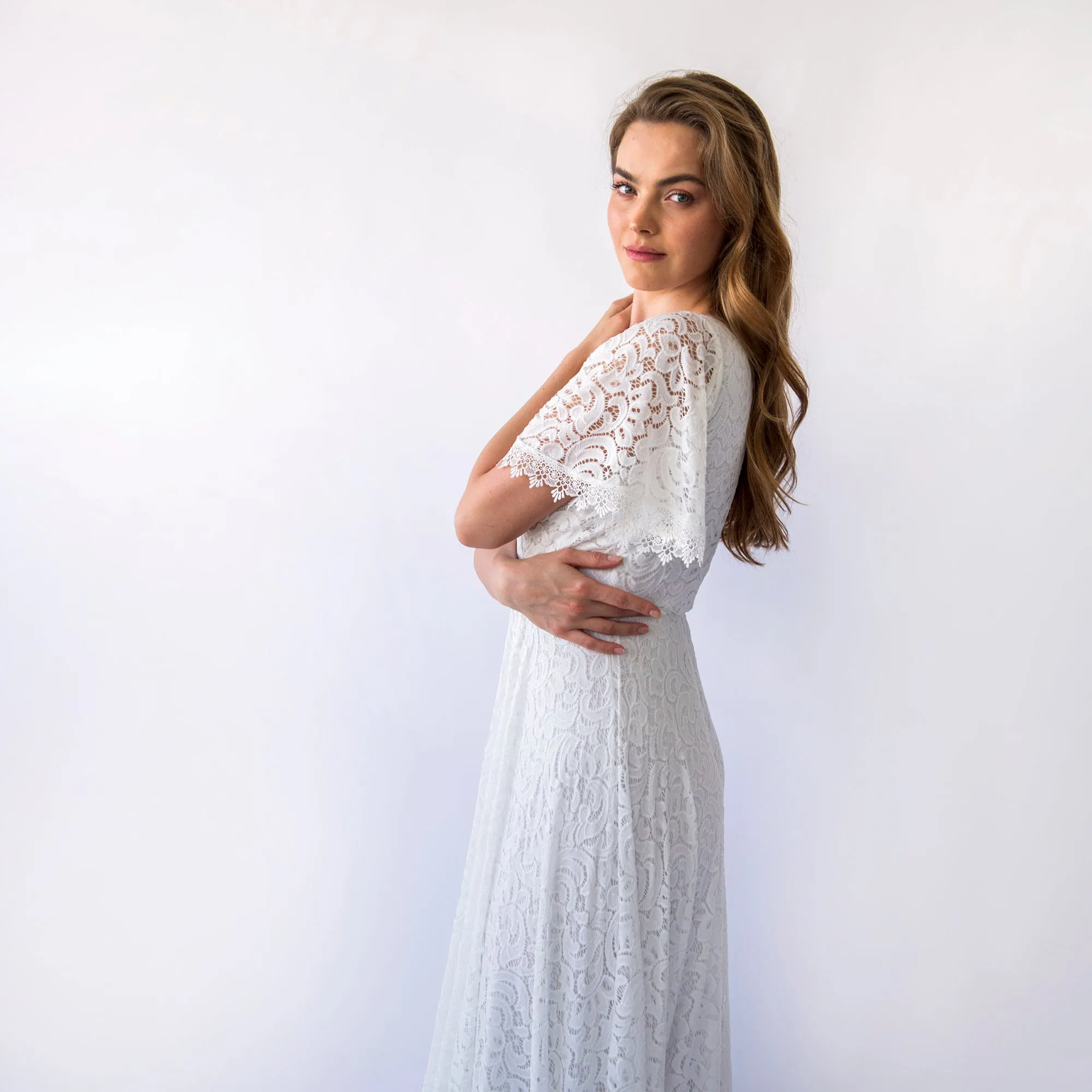 Wrap Neckline Wedding Dress #1461