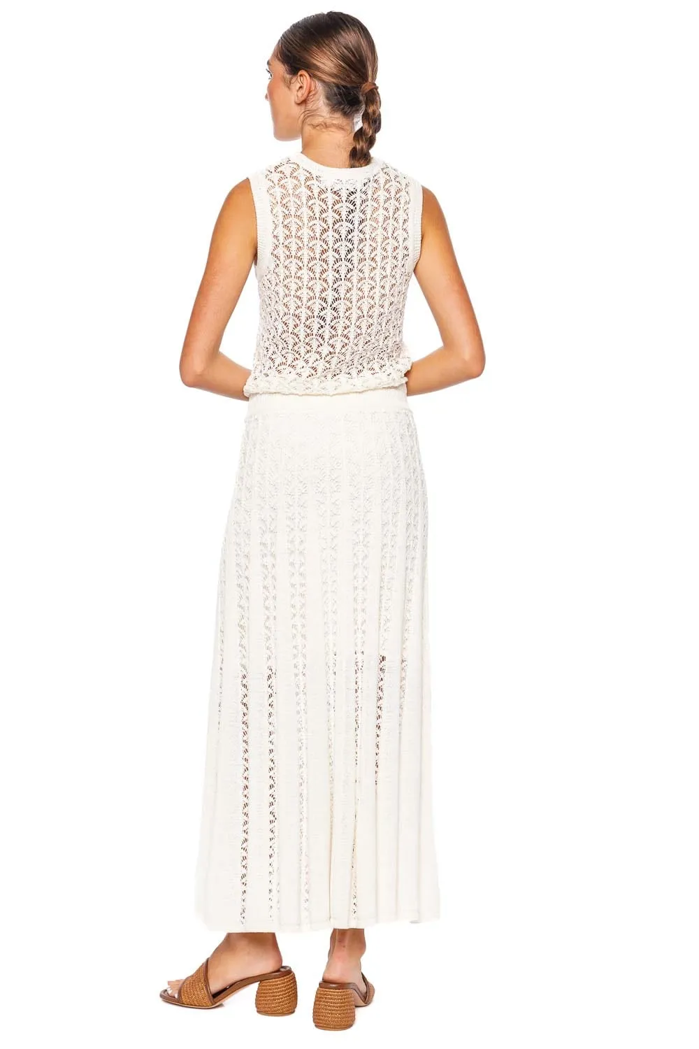 Wylie Ivory Knit Crop Tank Top