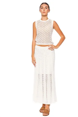 Wylie Ivory Knit Crop Tank Top