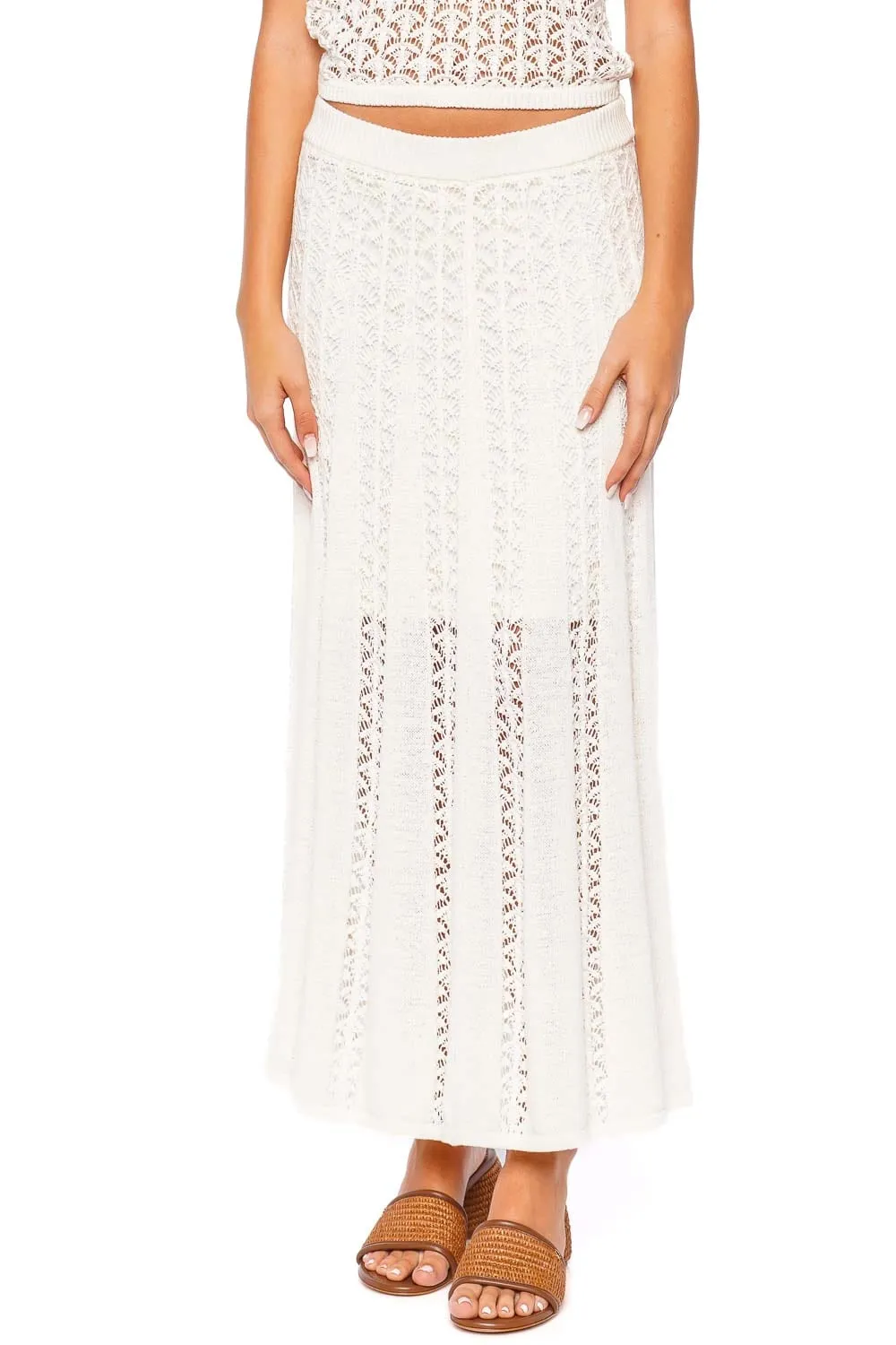 Wylie Ivory Knit Crop Tank Top