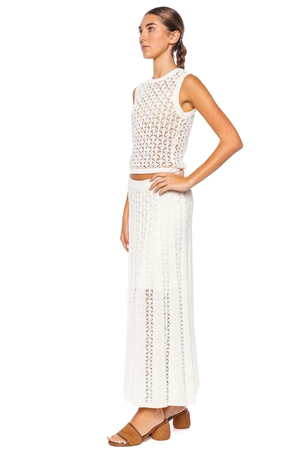 Wylie Ivory Knit Crop Tank Top
