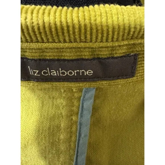 Y2K Women’s Liz Claiborne Corduroy Brown 3 Button Pocket Retro Blazer Size Xs