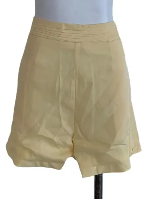 Yellow Plain High-Waisted Shorts
