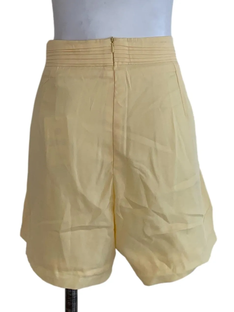 Yellow Plain High-Waisted Shorts