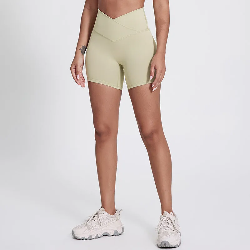 Yoga High Waisted Hip Lifting Athletic Shorts